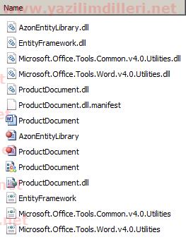 Visual Studio 2012 ile Word 2010 projesi build sonrası