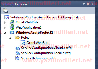 Açıklama: Solution Explorer'daki config dosyaları bize bakıyor...