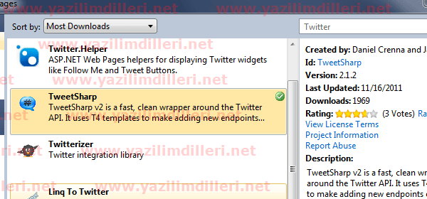 Description: TweetSharp yüklenirken...