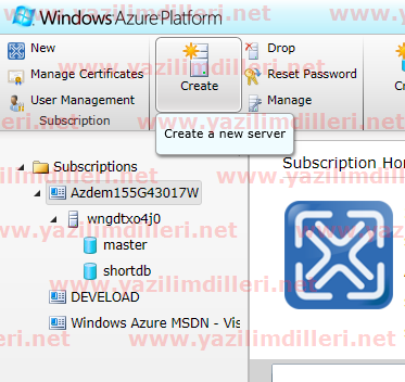 Açıklama: İlk SQL Azure sunucumuz yolda...