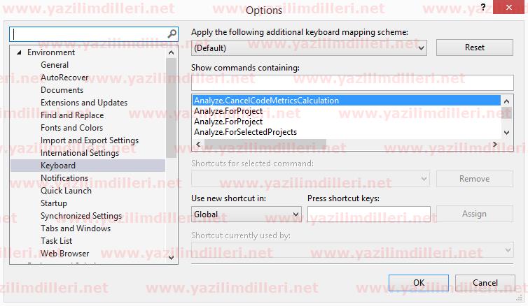 Visual Studio 2015 Keyboard Settings