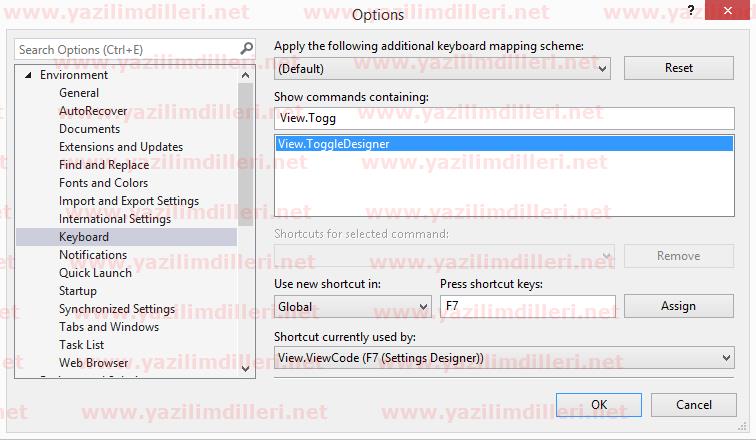 Visual Studio Keyboard Settings