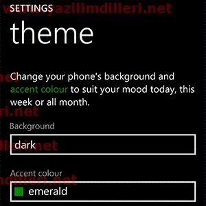 Windows Phone 8 Tema İşlemleri