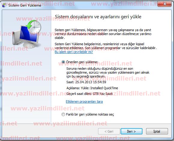 Windows 8 Sistem Geri Yükleme Özelliğini Açma ve Kapatma