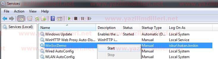 Servislerden (services.msc) Windows servisini başlatma