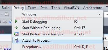 Windows servisini debug etme (Attach to Process)