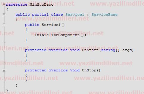 Windows Service Service1 sınıfı