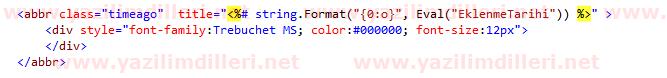 asp-net-html-abbr tag-title - timeago class-time ago aspnet ile gösterilmesi