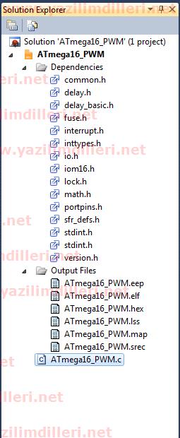 Atmel Studio 6 Solution Explorer