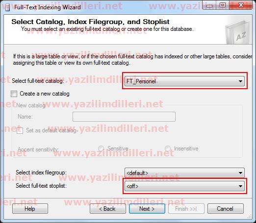 Select Catalog,Index Filegroup,Stoplist