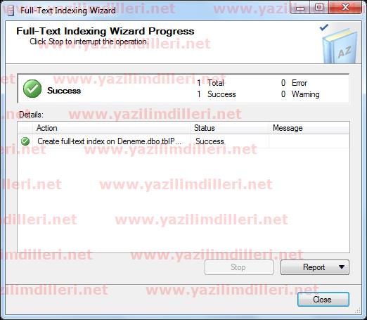 Full text Indexing Wizard