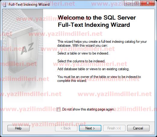 SQL server Full Text Indexing Wizard