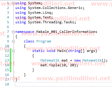 Caller Information Kodları