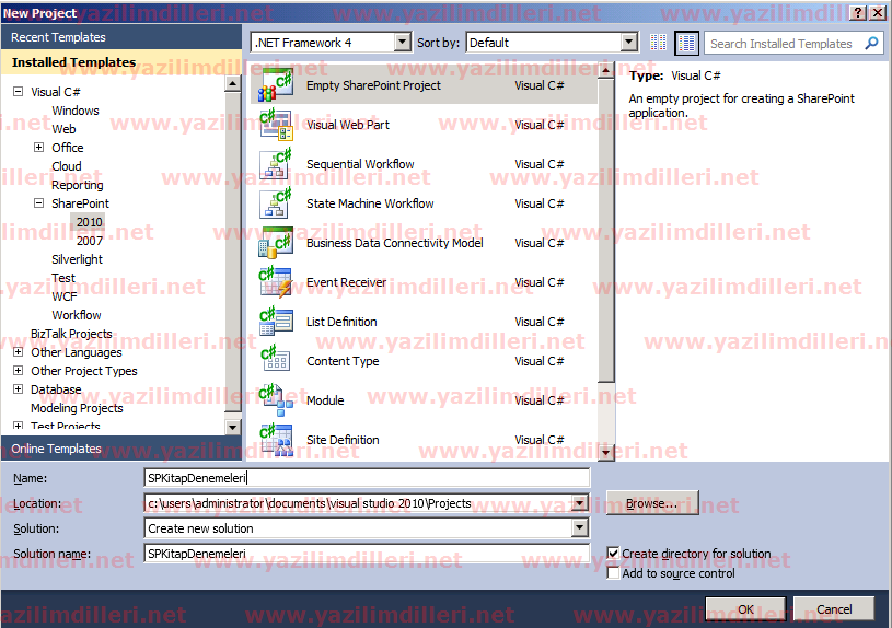 Description: C:\Users\Administrator\Desktop\Makale\SP2010_VisualStudio2010_Giris\SP2010_VisualStudio2010_Giris_1.png