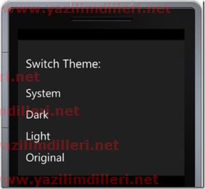 Windows Phone 8 Tema Renk Kodları